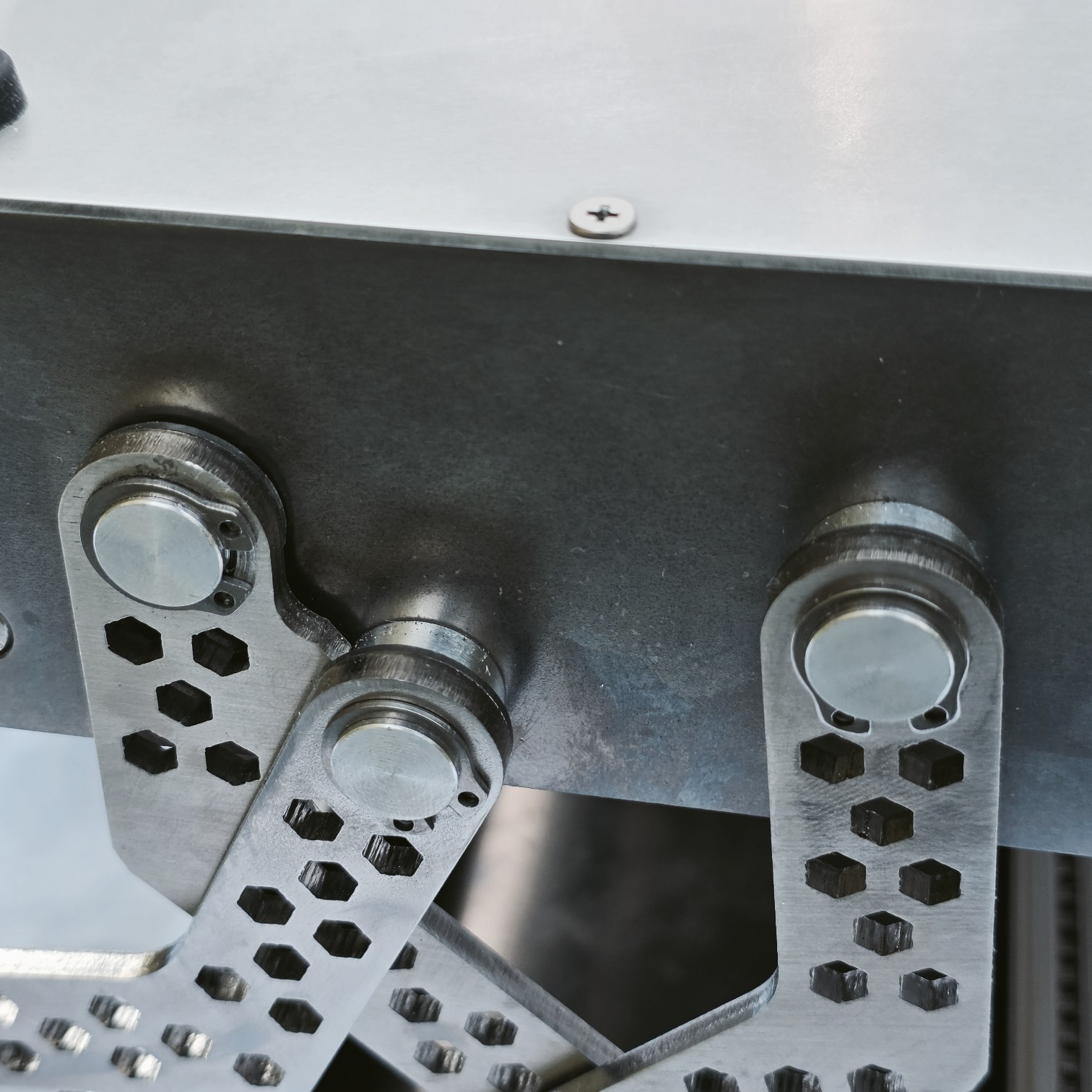 Raw aluminum finish - linkage detail